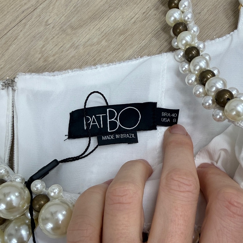 PatBo pearl beaded mini dress size 8 NWT - Picture 4 of 7